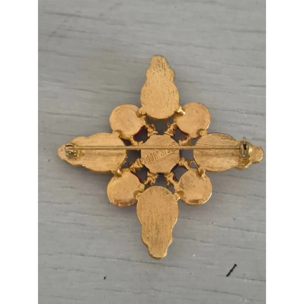 Vintage Sarah Coventry Americana Maltese Cross Brooch Pin